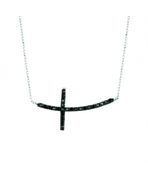Black diamond cross necklace