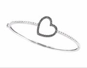 Black Diamond Heart Bangle