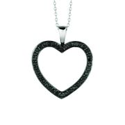 Black diamond heart necklace