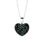Black diamond heart necklace