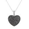Black diamond large heart necklace