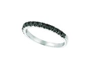 Black Diamond Stackable Ring, 14K White Gold