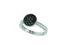 Black & white diamond round ring