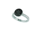 Black & white diamond round ring