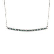 Blue diamond bar necklace