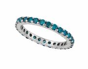 Blue diamond eternity ring