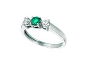 Blue & white diamond 3 stones ring