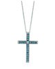 Blue & white diamond cross necklace