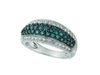 Blue & white diamond pave ring