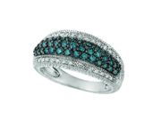 Blue & white diamond pave ring