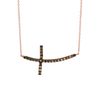 Champagne diamond cross necklace