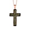 Champagne diamond cross necklace
