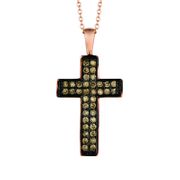 Champagne diamond cross necklace
