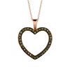 Champagne diamond heart necklace