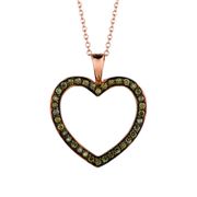 Champagne diamond heart necklace