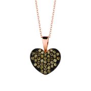 Champagne diamond heart necklace