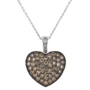 Champagne diamond large heart necklace