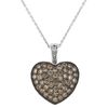 Champagne diamond large heart necklace