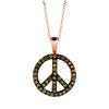 Champagne diamond peace sign necklace