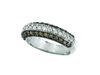 Champagne & White Diamond Fashion Ring, 14K White Gold