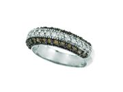 Champagne & White Diamond Fashion Ring, 14K White Gold