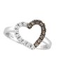 Champagne & White Diamond Heart Ring