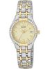 Citzien Eco Drive Silhouette Diamond Ladies Champayne Dial EW1494-50P