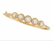 Designer Diamond Bangle Yellow Gold