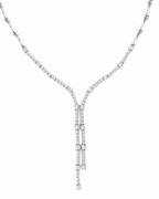 Designer Diamond Necklace, 14K White Gold