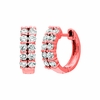 Diamond 2 rows hoop earrings