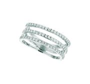 Diamond 3 rows ring