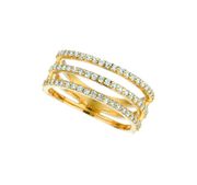 Diamond 3 rows ring