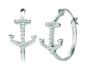 Diamond anchor earrings
