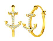 Diamond anchor earrings