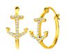 Diamond anchor earrings