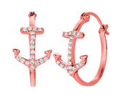 Diamond anchor earrings