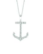 Diamond anchor necklace