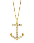 Diamond anchor necklace