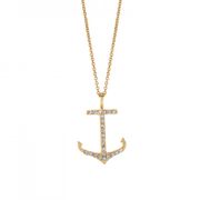 Diamond anchor necklace