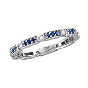 Diamond And Blue Sapphire Ring Band