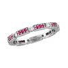 Diamond And Pink Sapphire Eternity Stack Ring Band