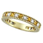 Diamond and Yellow Sapphire Ring Band