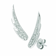 Diamond angel wing earrings