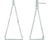 Diamond bar drop earrings