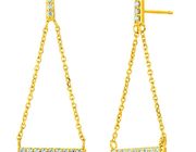 Diamond bar drop earrings