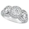 Diamond Bezel 3 Three Stone Ring