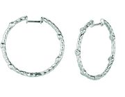 Diamond bezel set hoop earrings