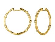 Diamond bezel set hoop earrings