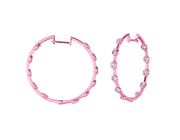 Diamond bezel set hoop earrings