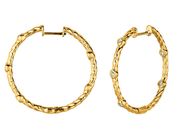 Diamond bezel set hoop earrings